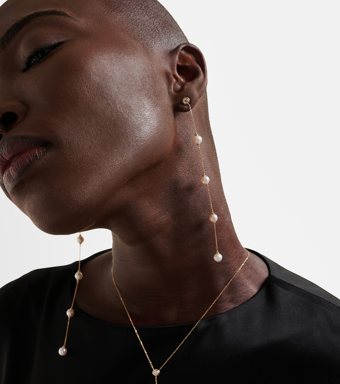 Boucles d'oreilles en or 14 ct, diamants et perles | Mateo