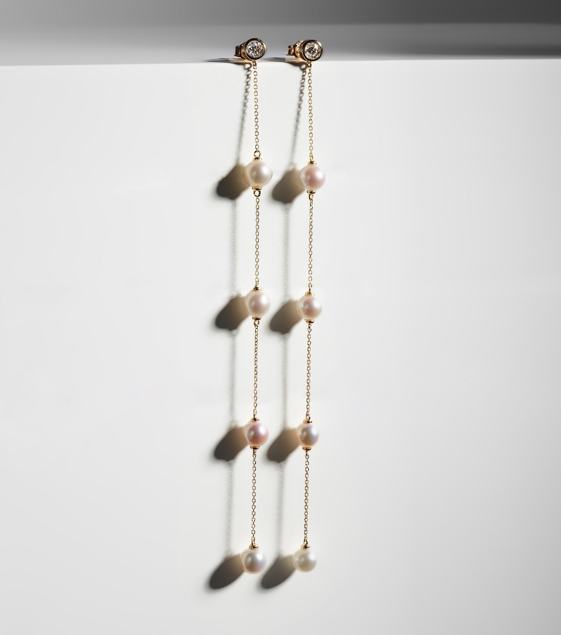 Boucles d'oreilles en or 14 ct, diamants et perles | Mateo