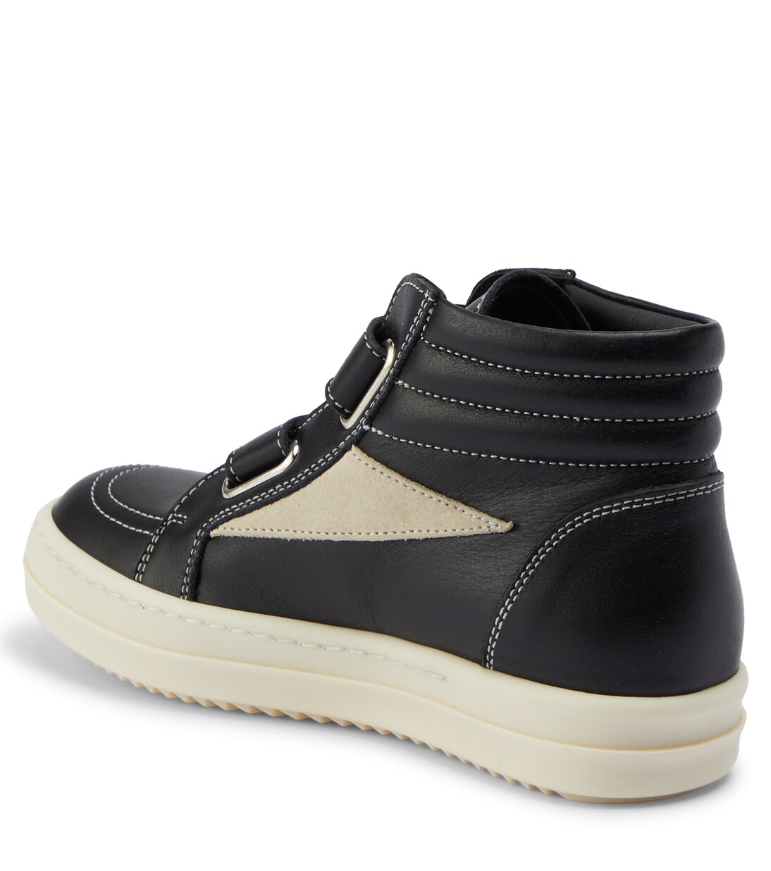 Straps Vintage leather high-top sneakers | Rick Owens Kids