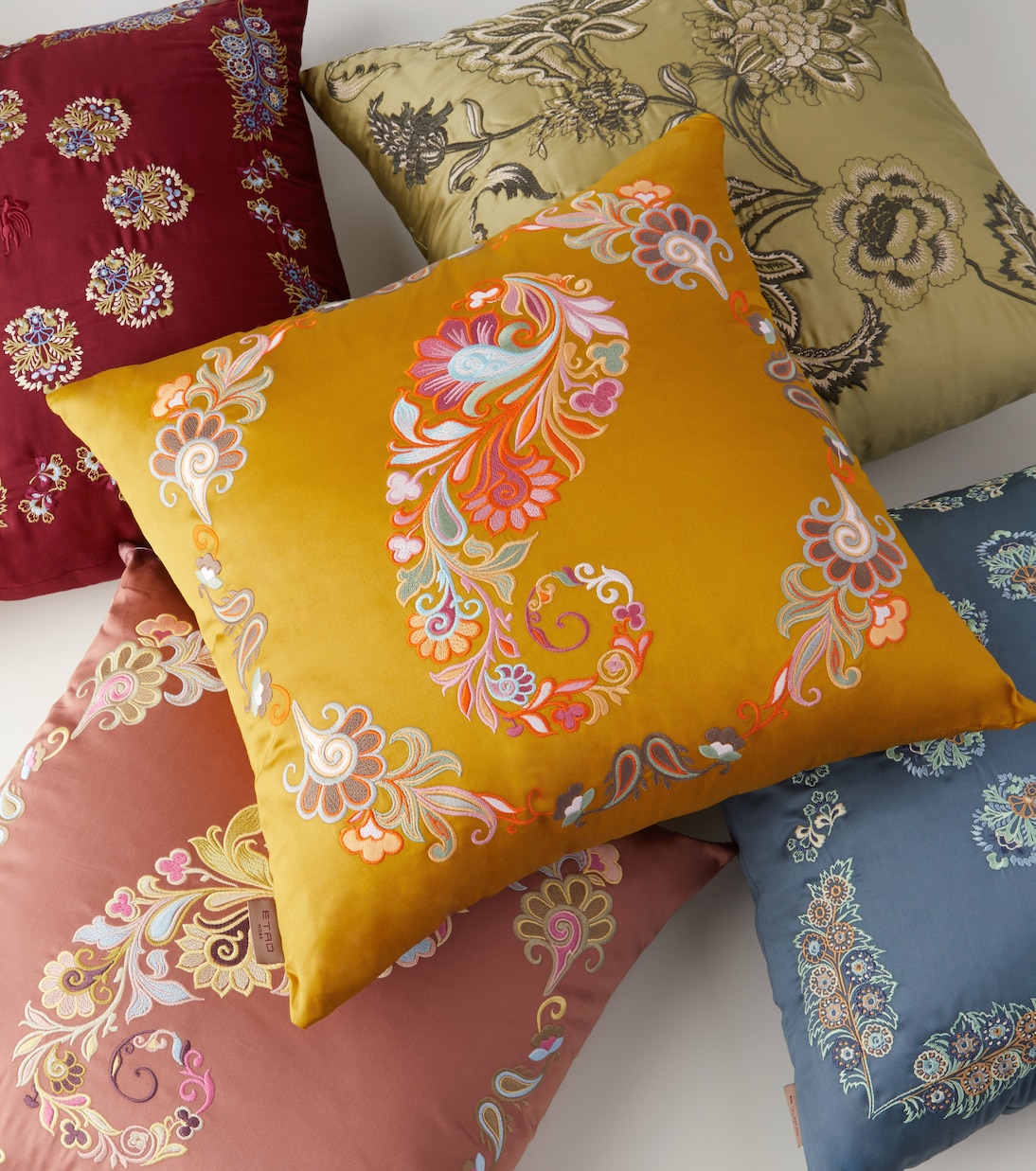 Kentia embroidered cotton cushion | Etro