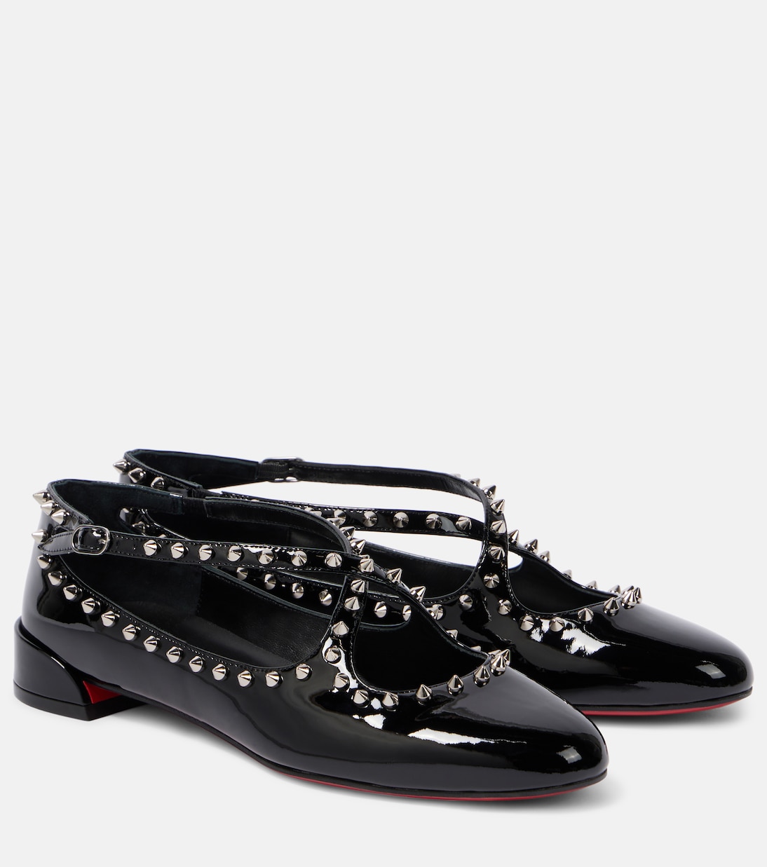 Pilouta Jane spiked patent leather ballet flats | Christian Louboutin