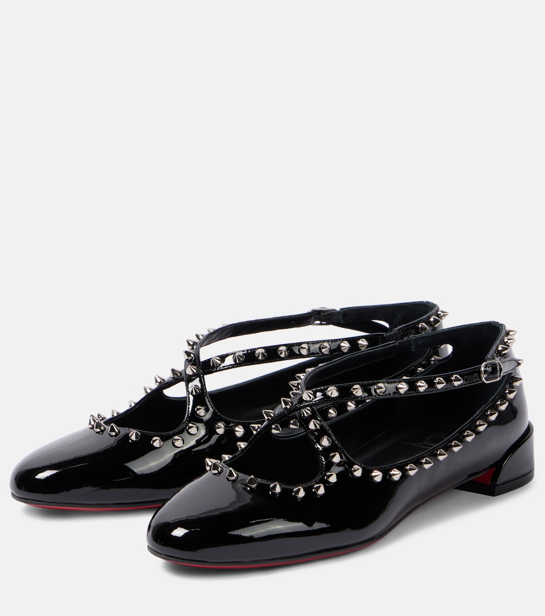 Pilouta Jane spiked patent leather ballet flats | Christian Louboutin
