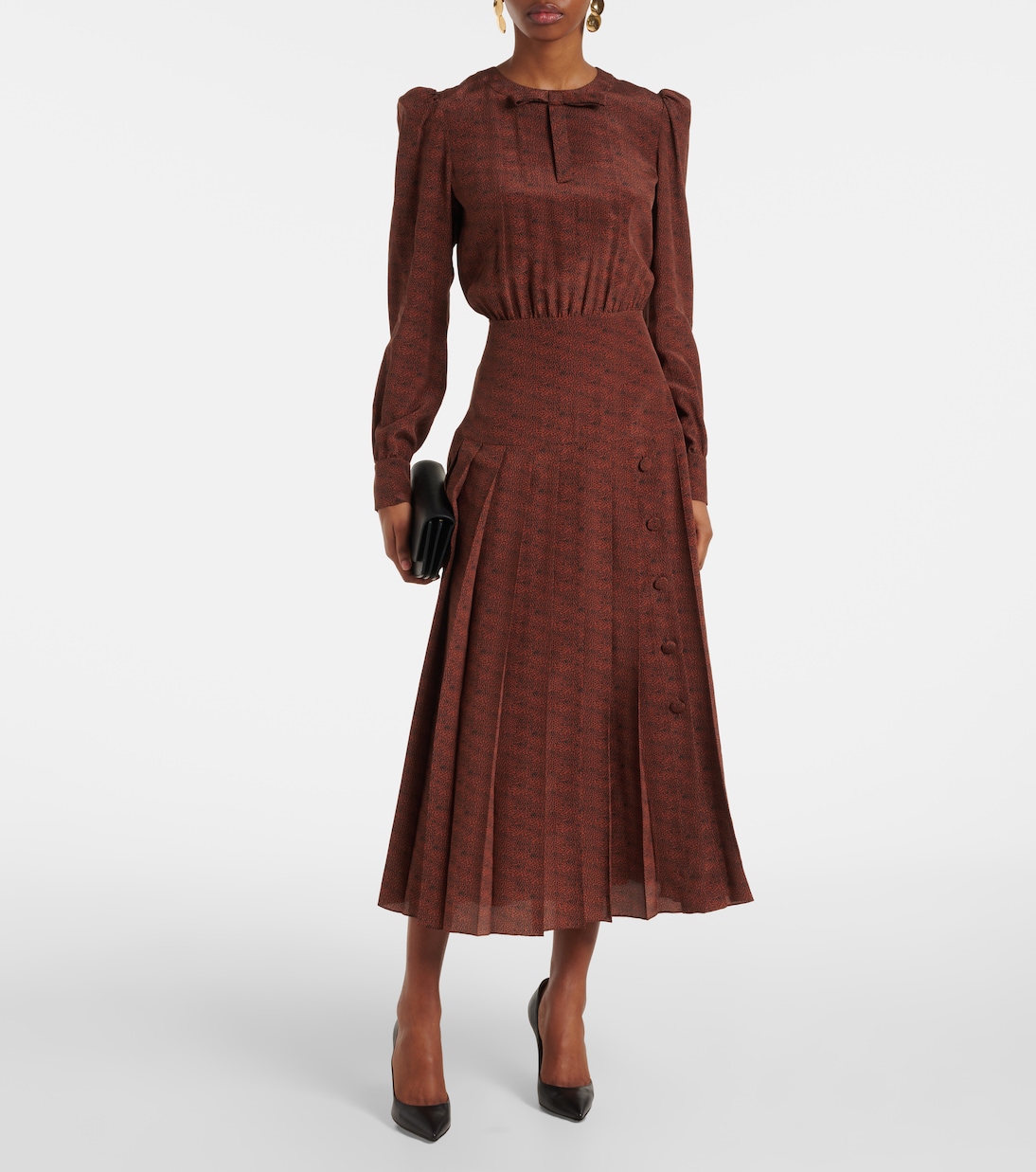 Bedrucktes Midikleid aus Seide | Alessandra Rich