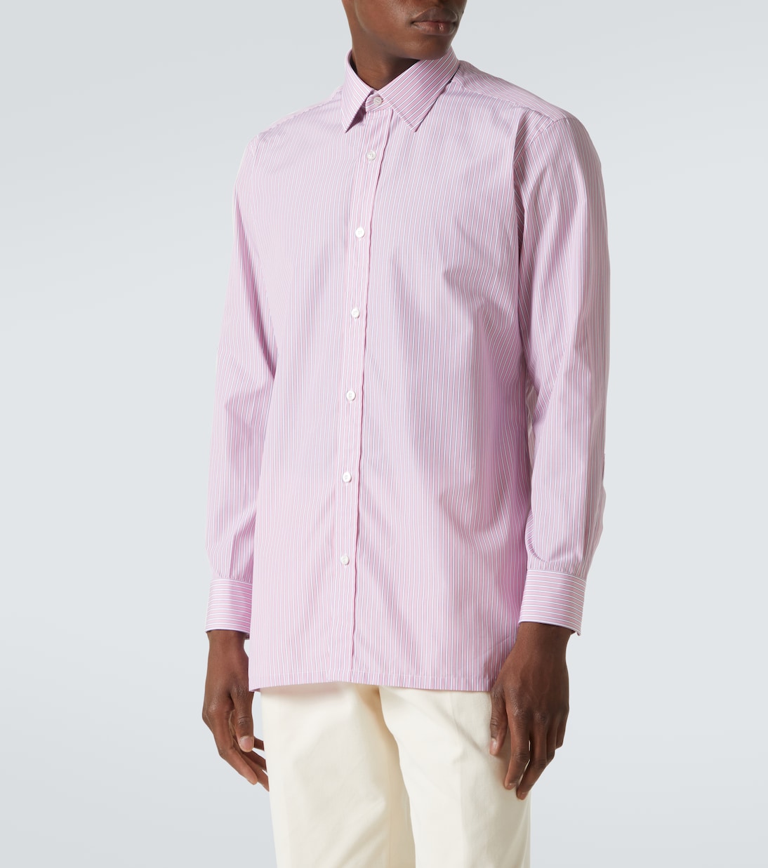 Striped cotton poplin shirt | Charvet