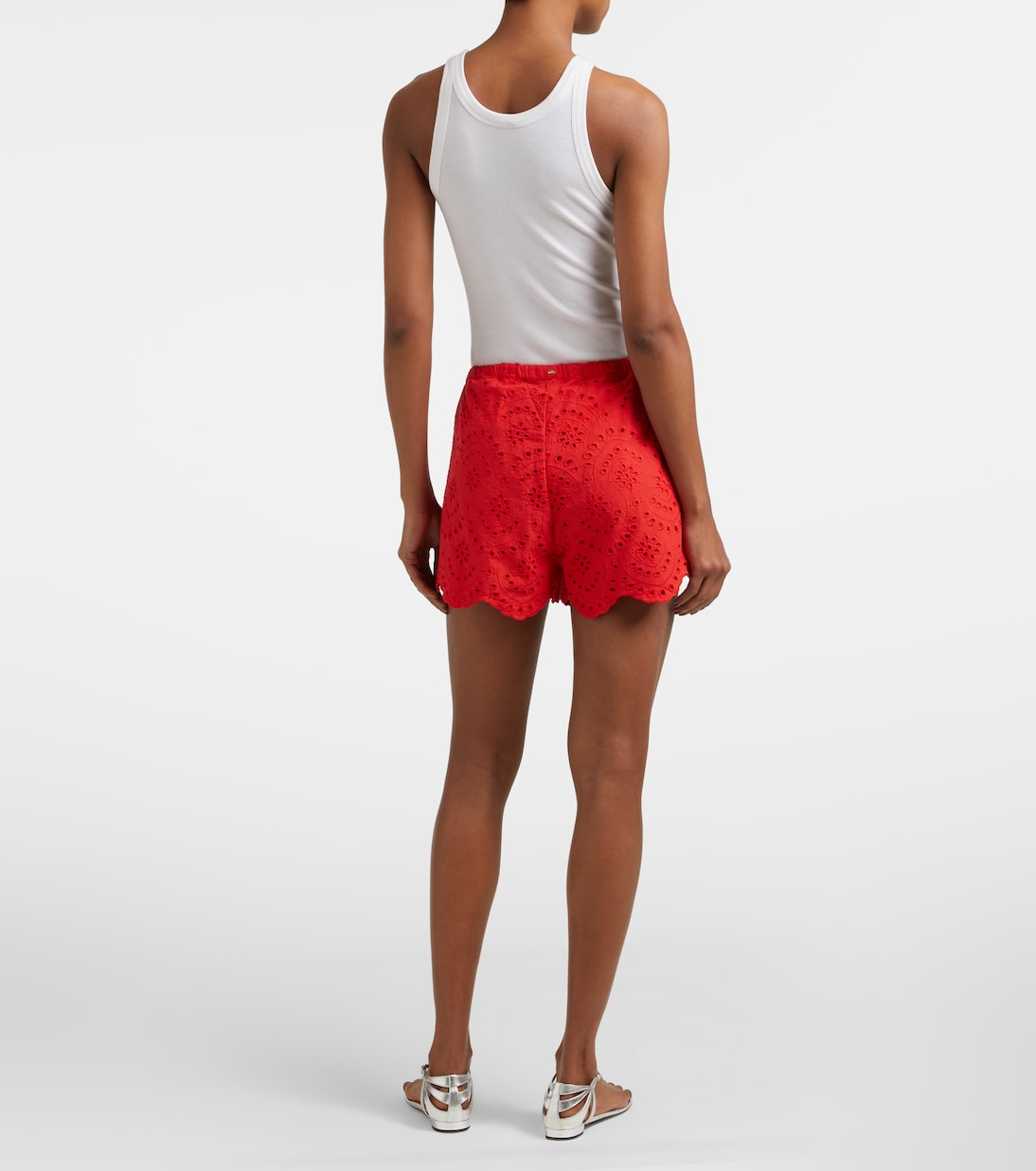 Broderie anglaise cotton shorts | Poupette St Barth
