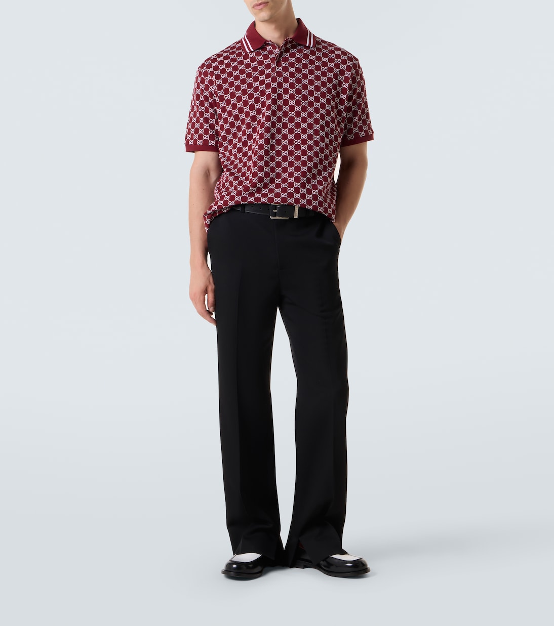 GG cotton piqué jacquard polo shirt | Gucci