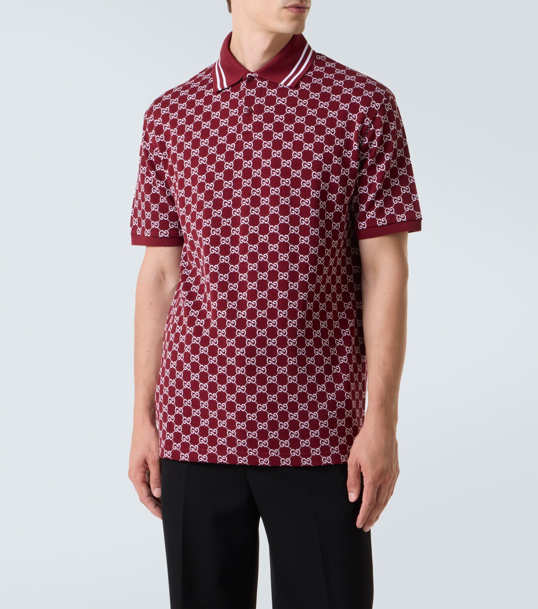 GG cotton piqué jacquard polo shirt | Gucci