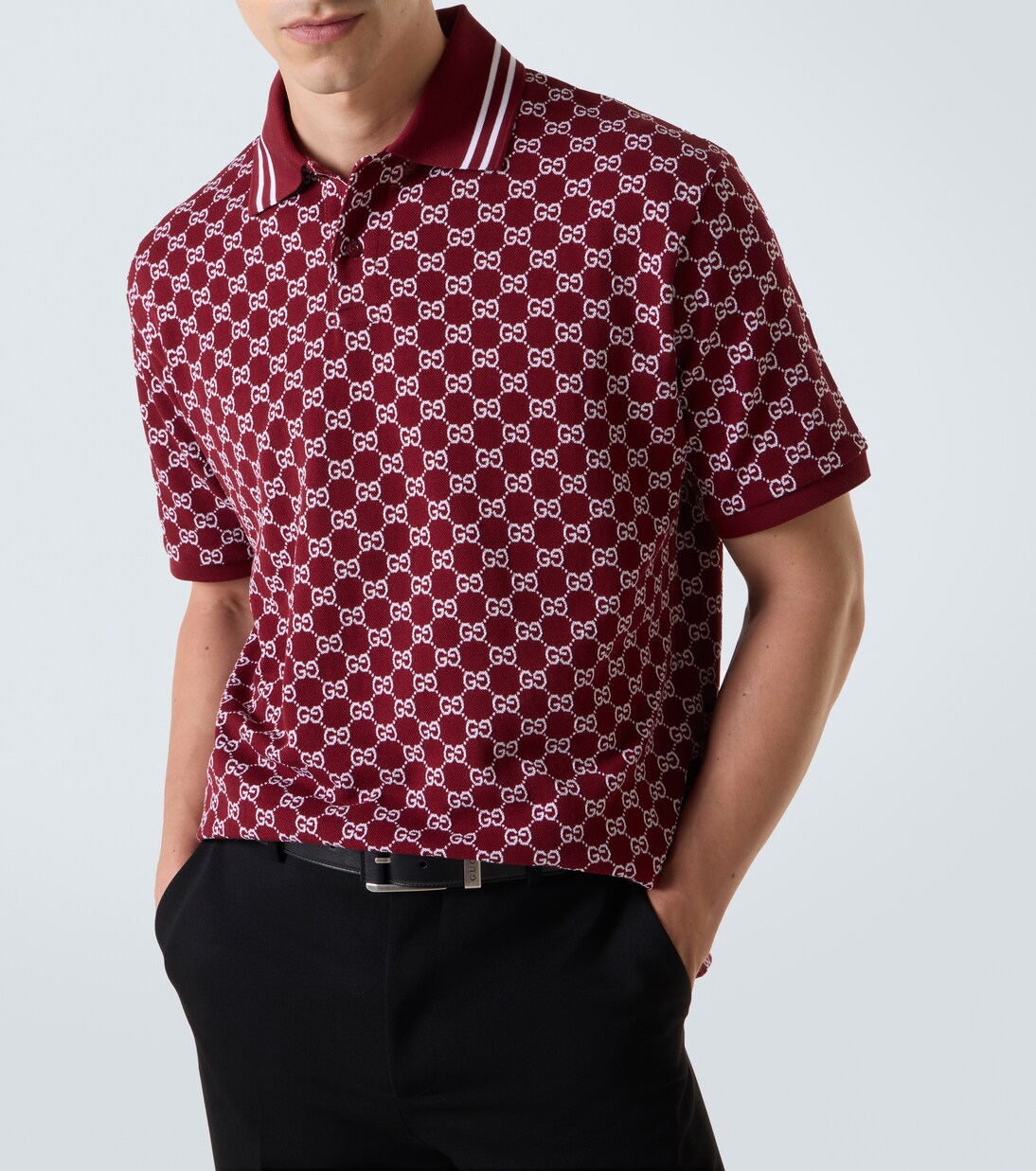 GG cotton piqué jacquard polo shirt | Gucci