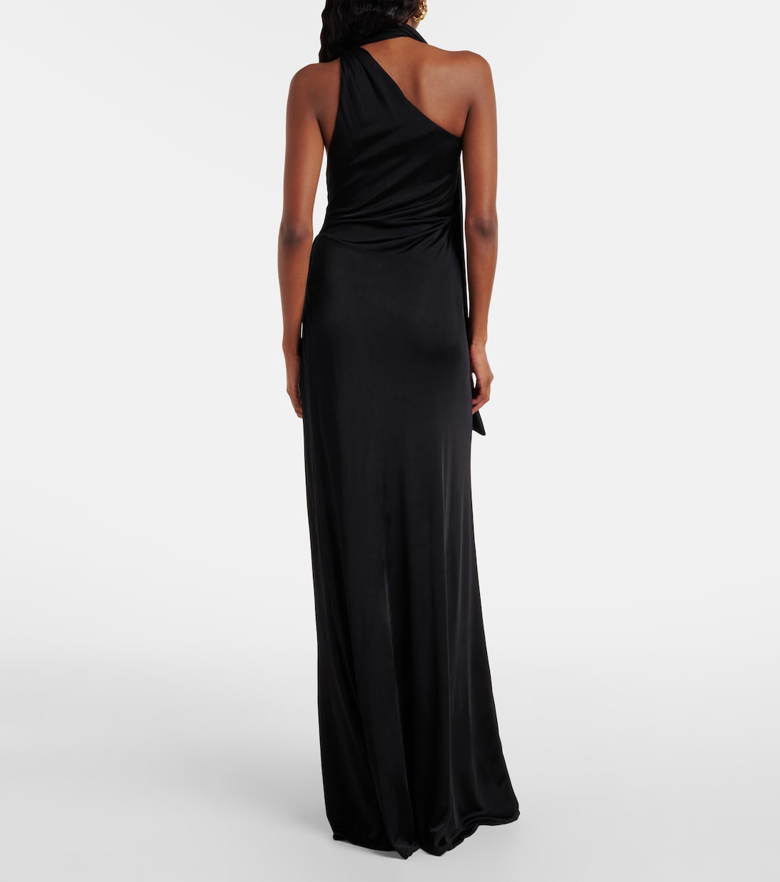 Scarf-detail one-shoulder jersey gown | Tom Ford
