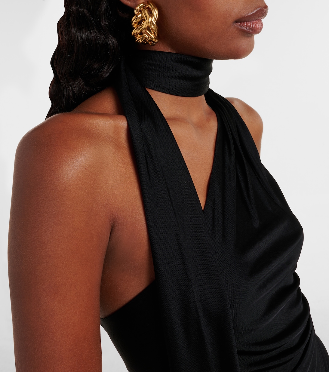 Scarf-detail one-shoulder jersey gown | Tom Ford