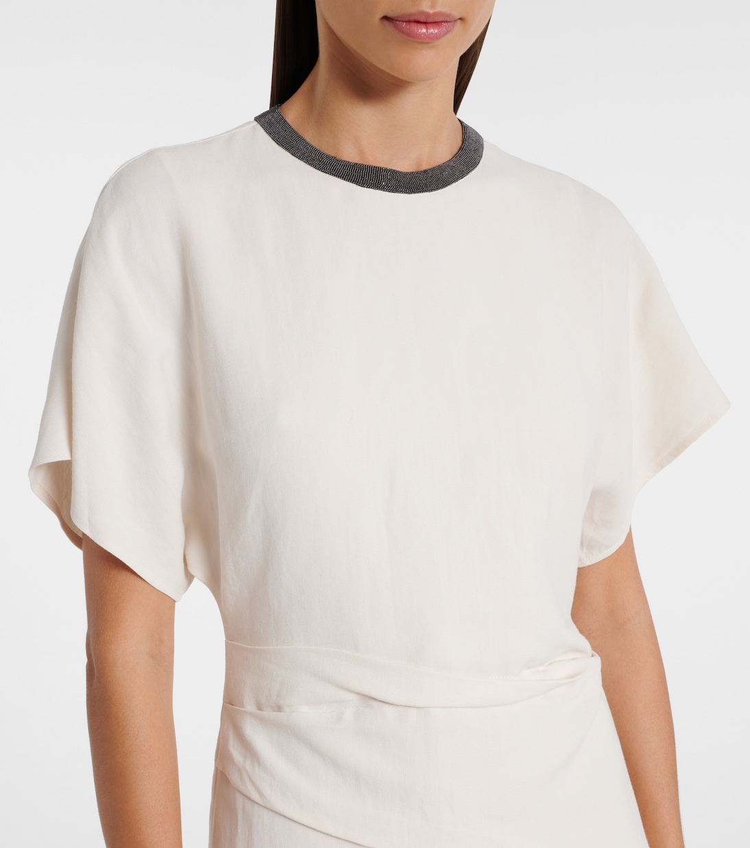 Robe midi en lin mélangé | Brunello Cucinelli