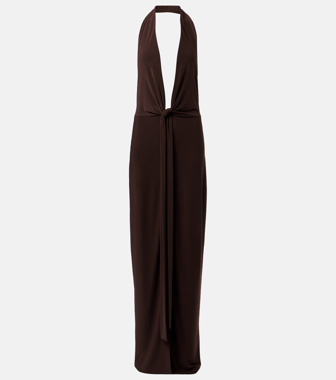 Halterneck jersey maxi dress | Norma Kamali