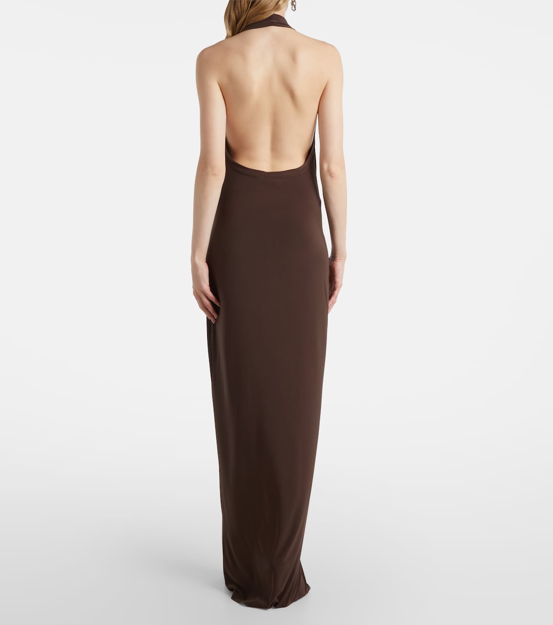 Halterneck jersey maxi dress | Norma Kamali