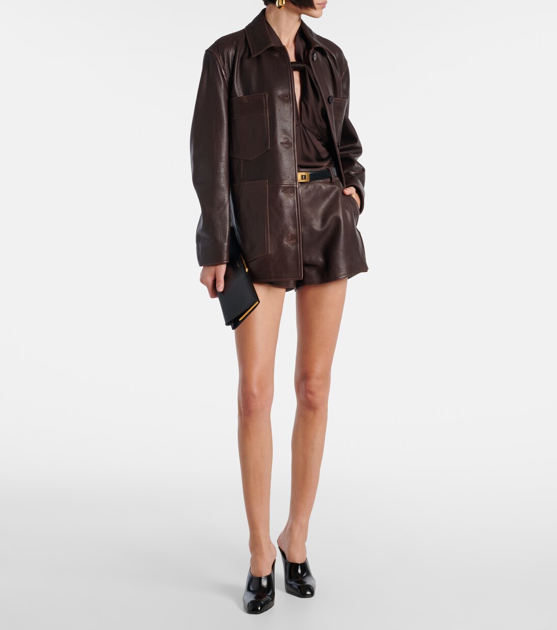 Leontine leather shorts | Nour Hammour