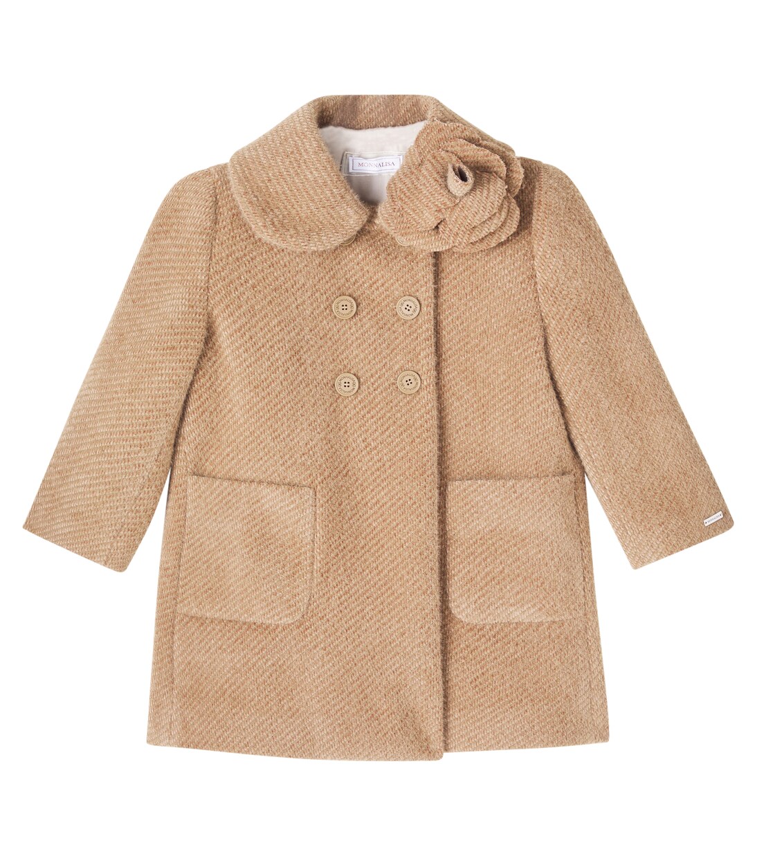 Floral-appliqué coat | Monnalisa