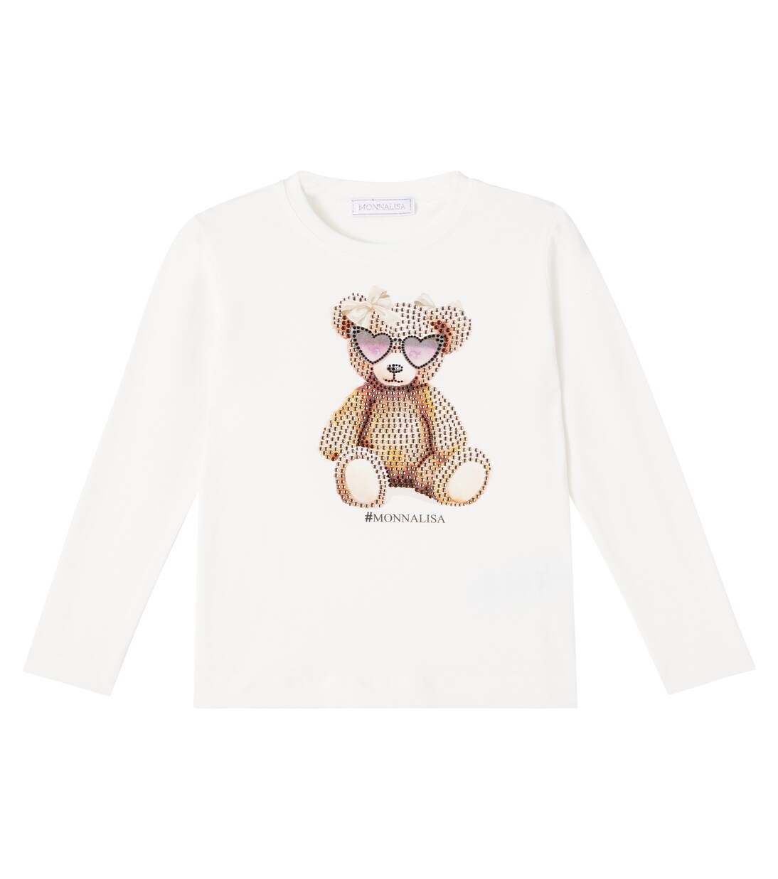 T-shirt en coton mélangé à ornements | Monnalisa