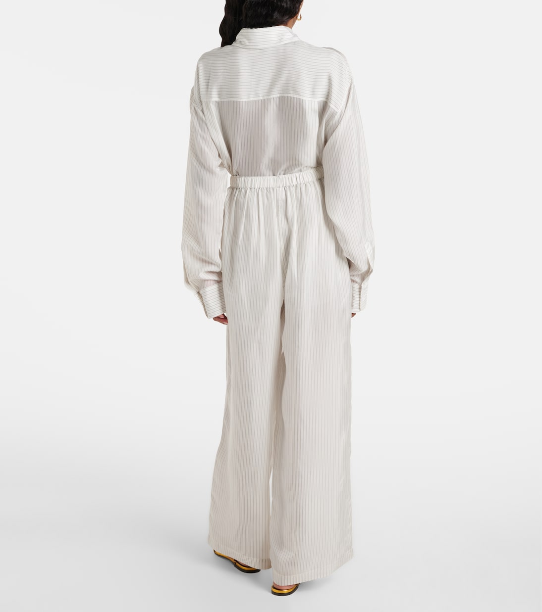 Brenna sheer striped wide-leg pants | The Frankie Shop