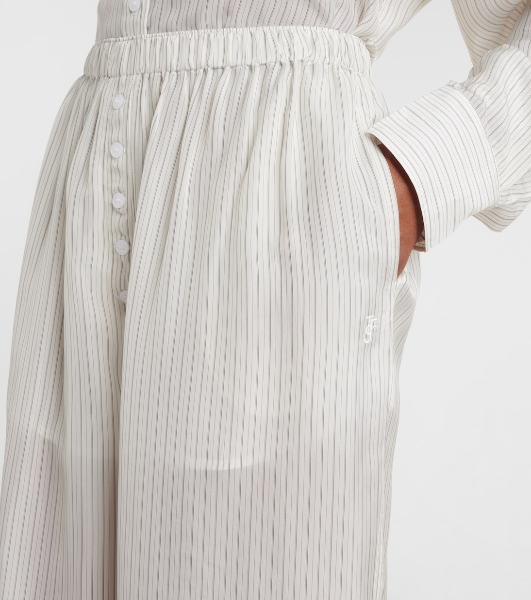 Brenna sheer striped wide-leg pants | The Frankie Shop