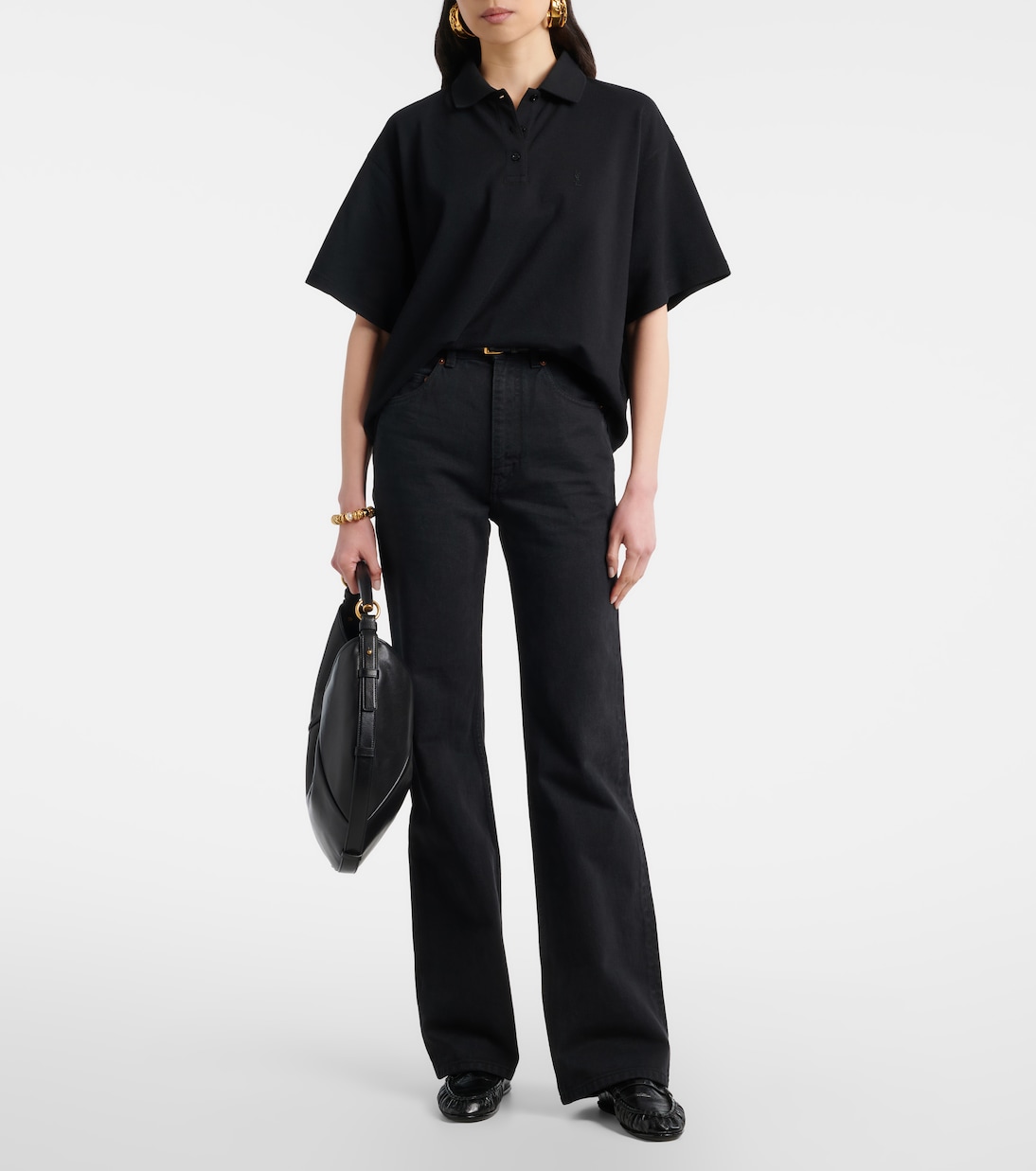 Cassandre cotton-blend piqué polo shirt | Saint Laurent