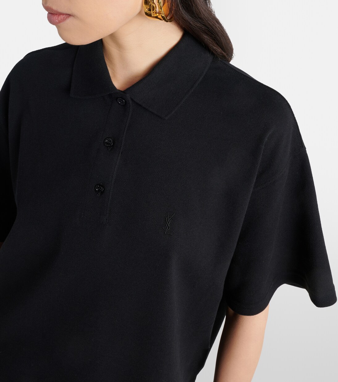 Cassandre cotton-blend piqué polo shirt | Saint Laurent