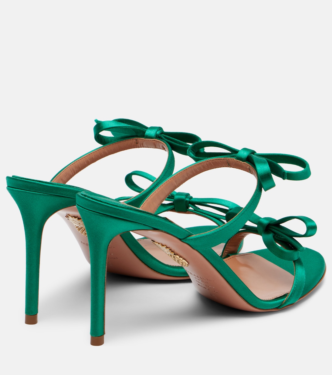 Soave 85 bow-detail satin mules | Aquazzura