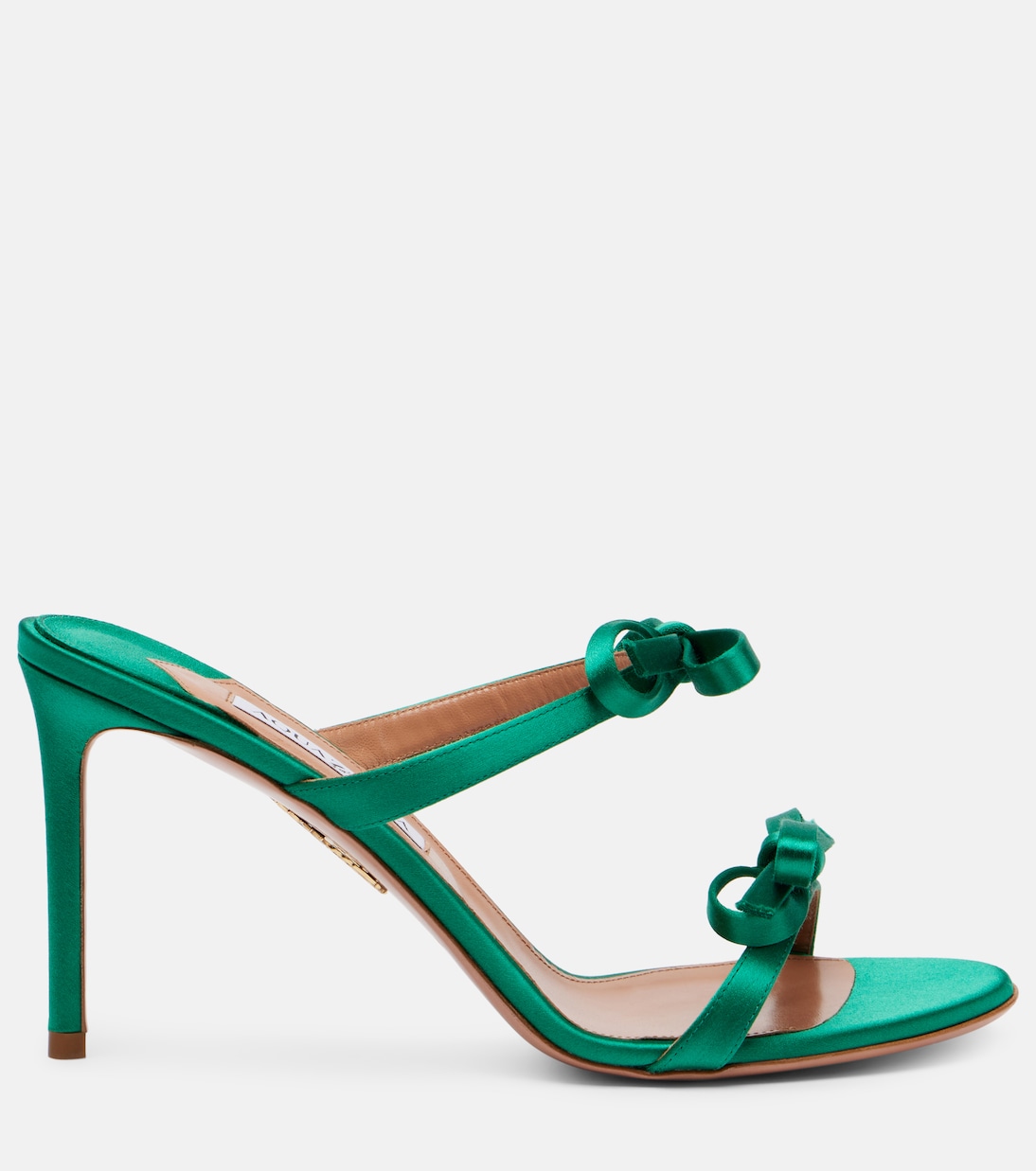 Soave 85 bow-detail satin mules | Aquazzura