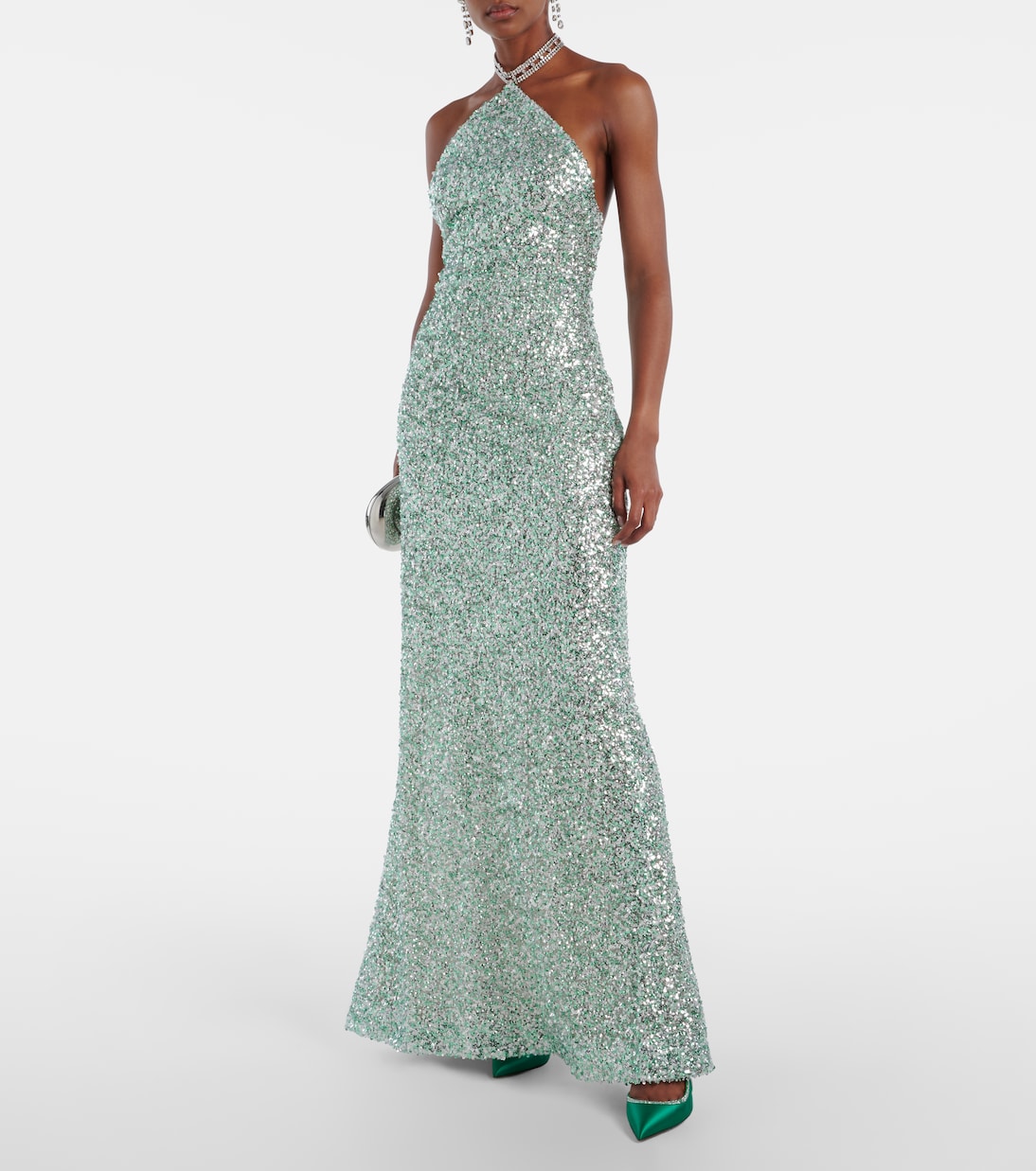 Soave Crystal 105 bow-detail satin pumps | Aquazzura