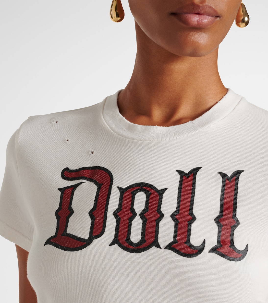 Printed cropped cotton jersey T-shirt | Dolce&Gabbana