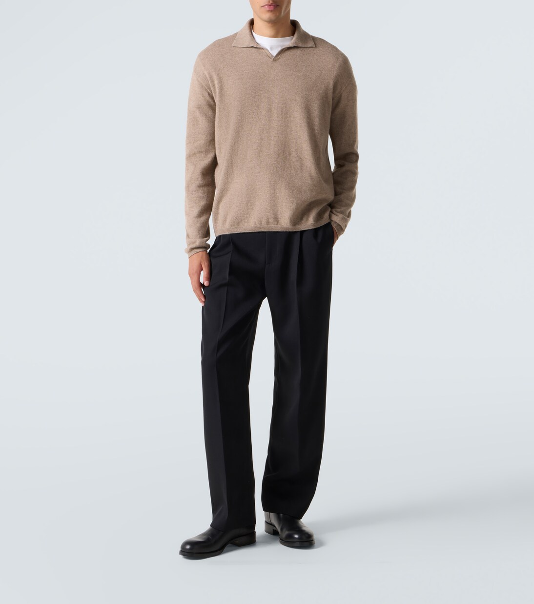 Zev virgin wool straight pants | The Row