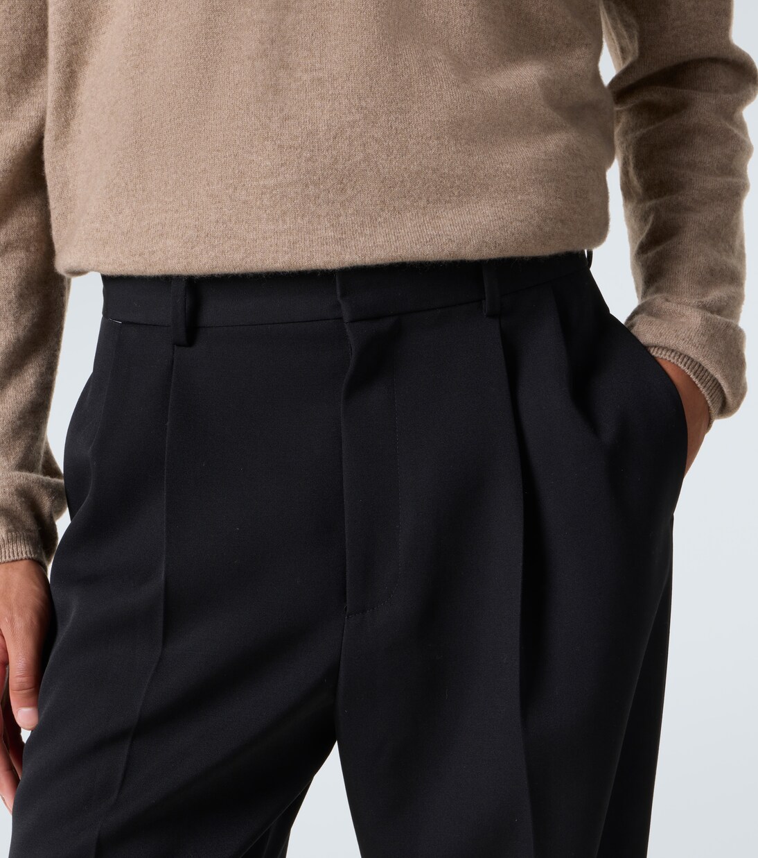 Zev virgin wool straight pants | The Row