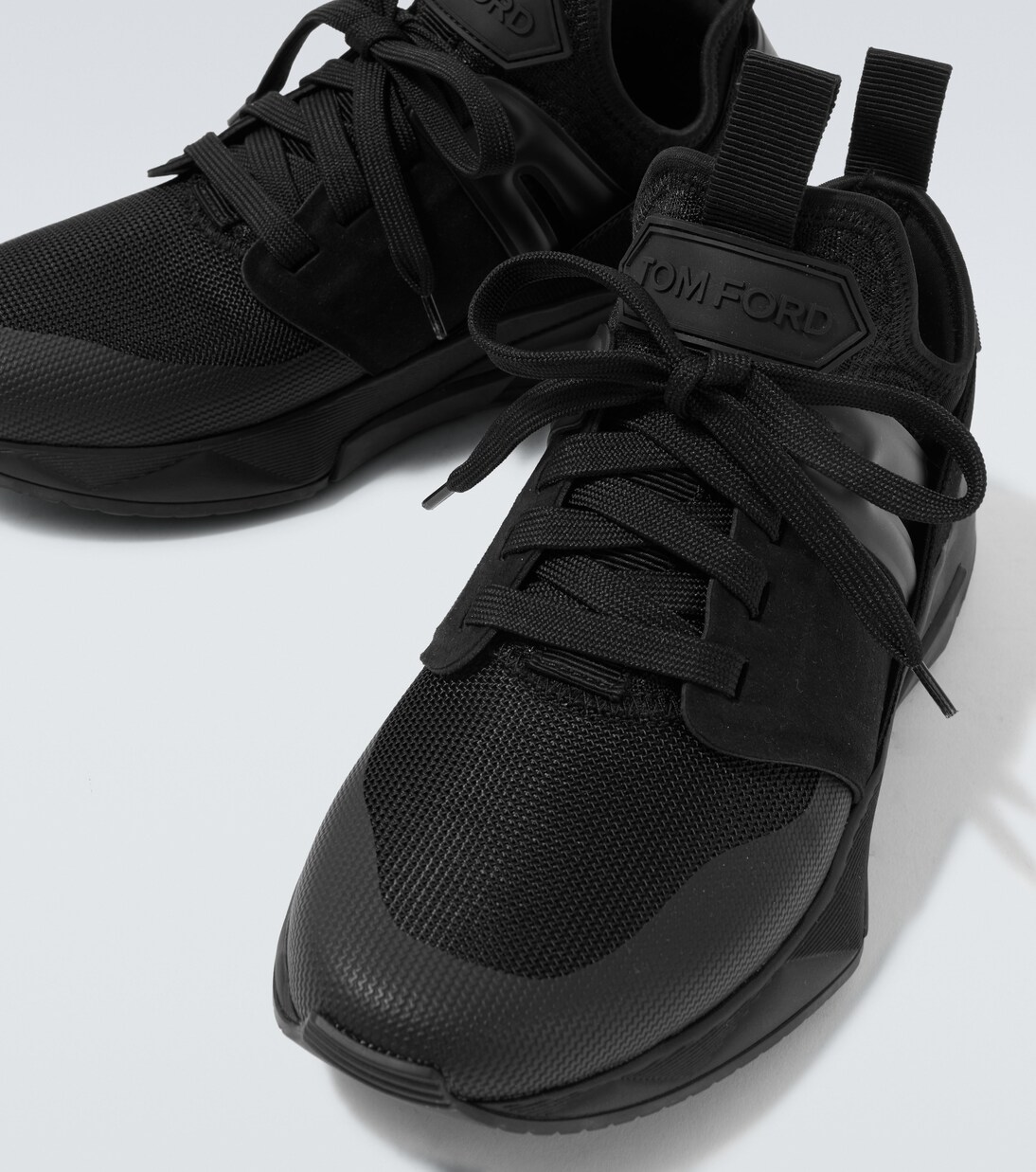 Jago leather-trimmed sneakers | Tom Ford