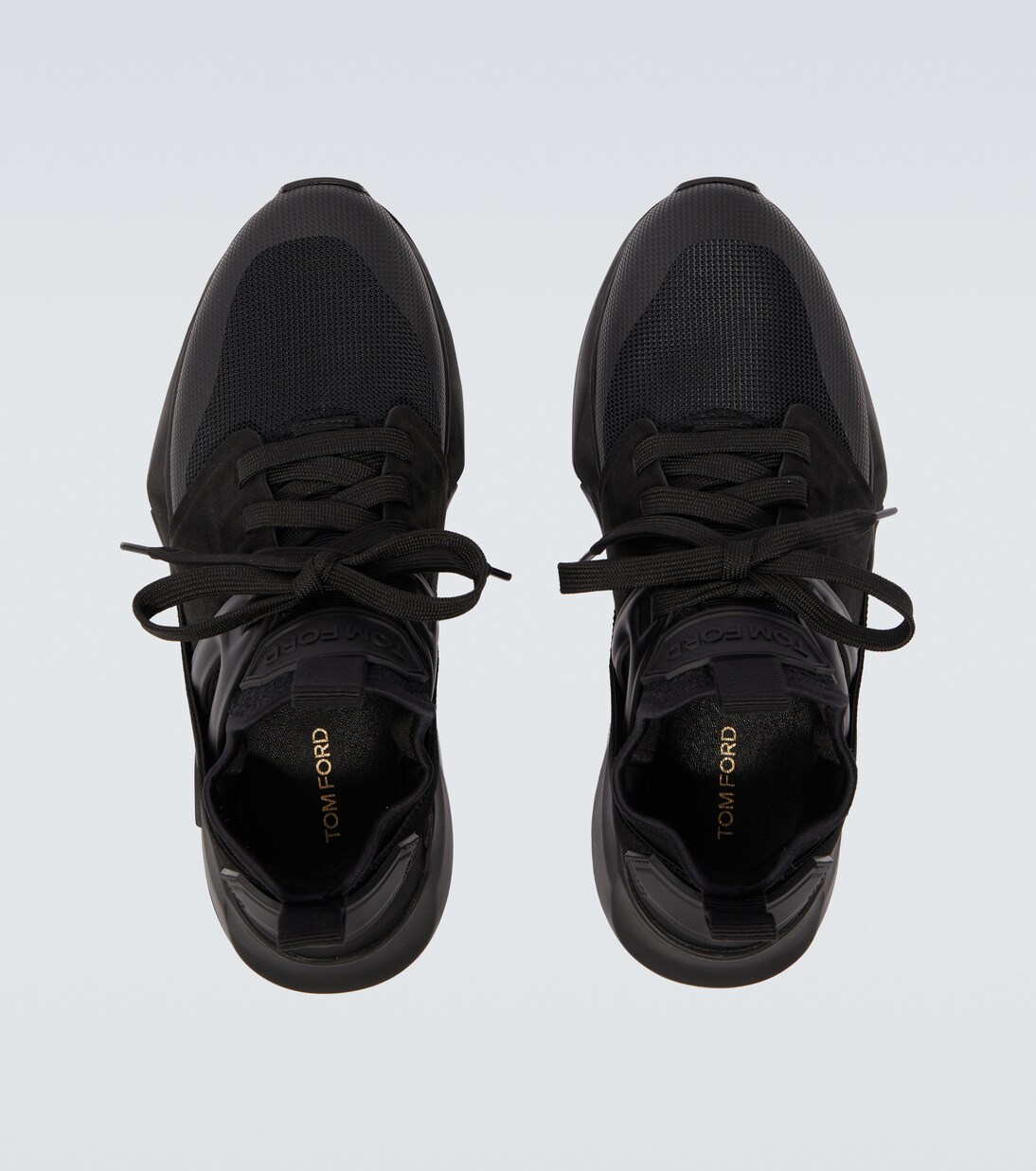 Jago leather-trimmed sneakers | Tom Ford