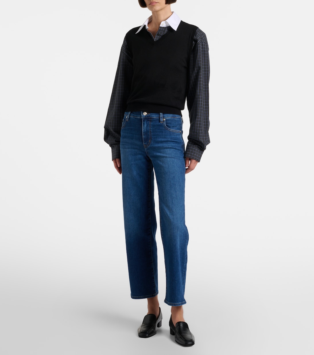 Mid-Rise Straight Cropped Jeans Mellow | Frame