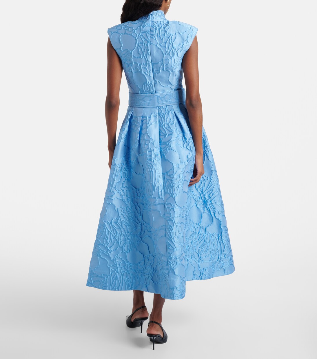 Aegir belted jacquard midi dress | Rebecca Vallance