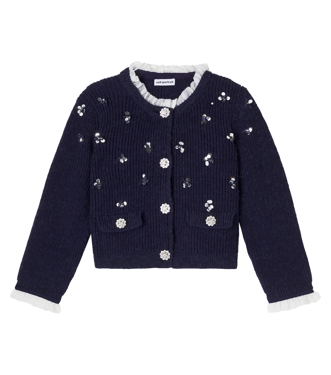 Verzierter Cardigan aus Rippstrick | Self-Portrait Kids