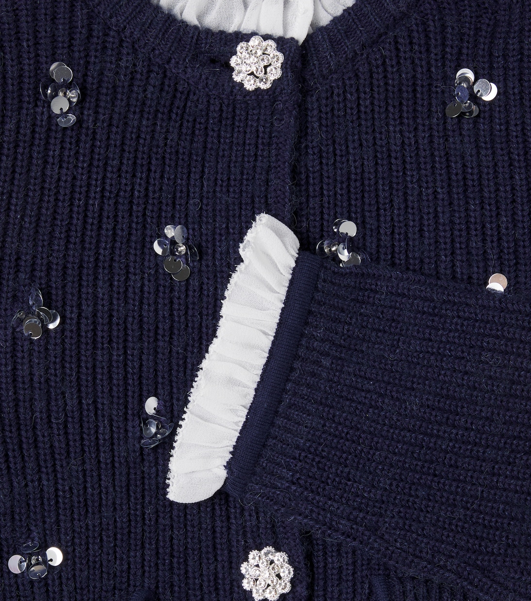 Verzierter Cardigan aus Rippstrick | Self-Portrait Kids