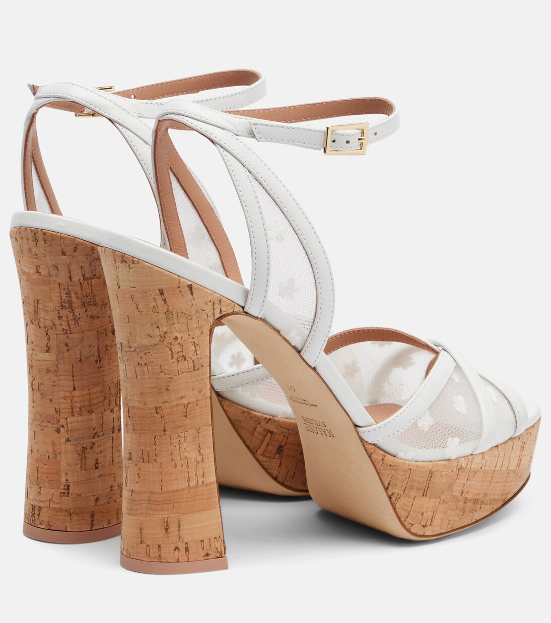 Sylvie 125 leather-trimmed platform sandals | Malone Souliers