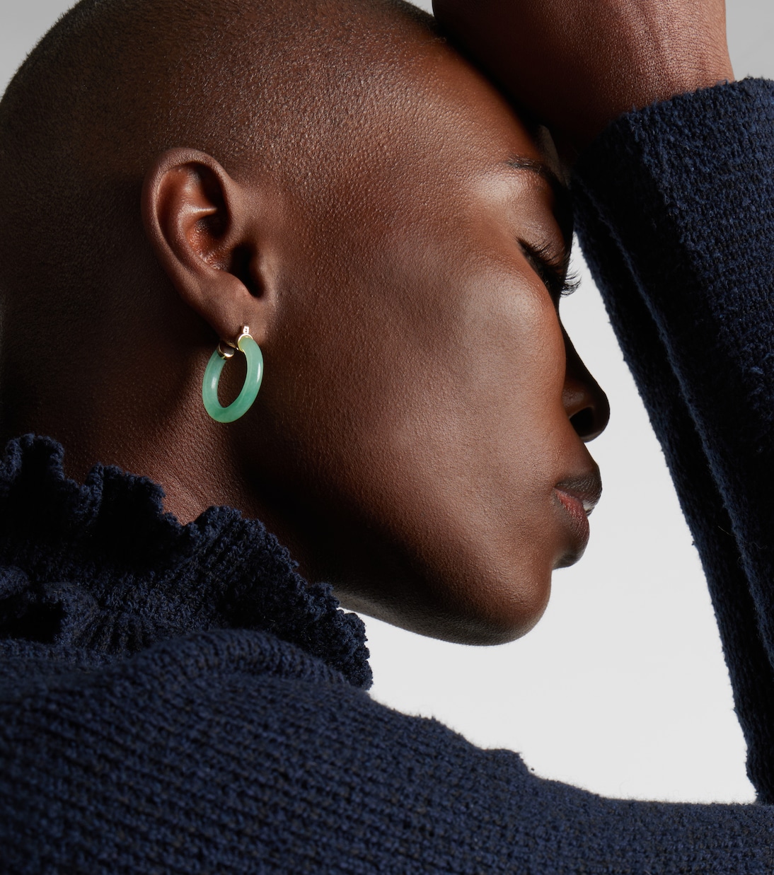 Boucles d’oreilles en or 14 ct et jade | Mateo