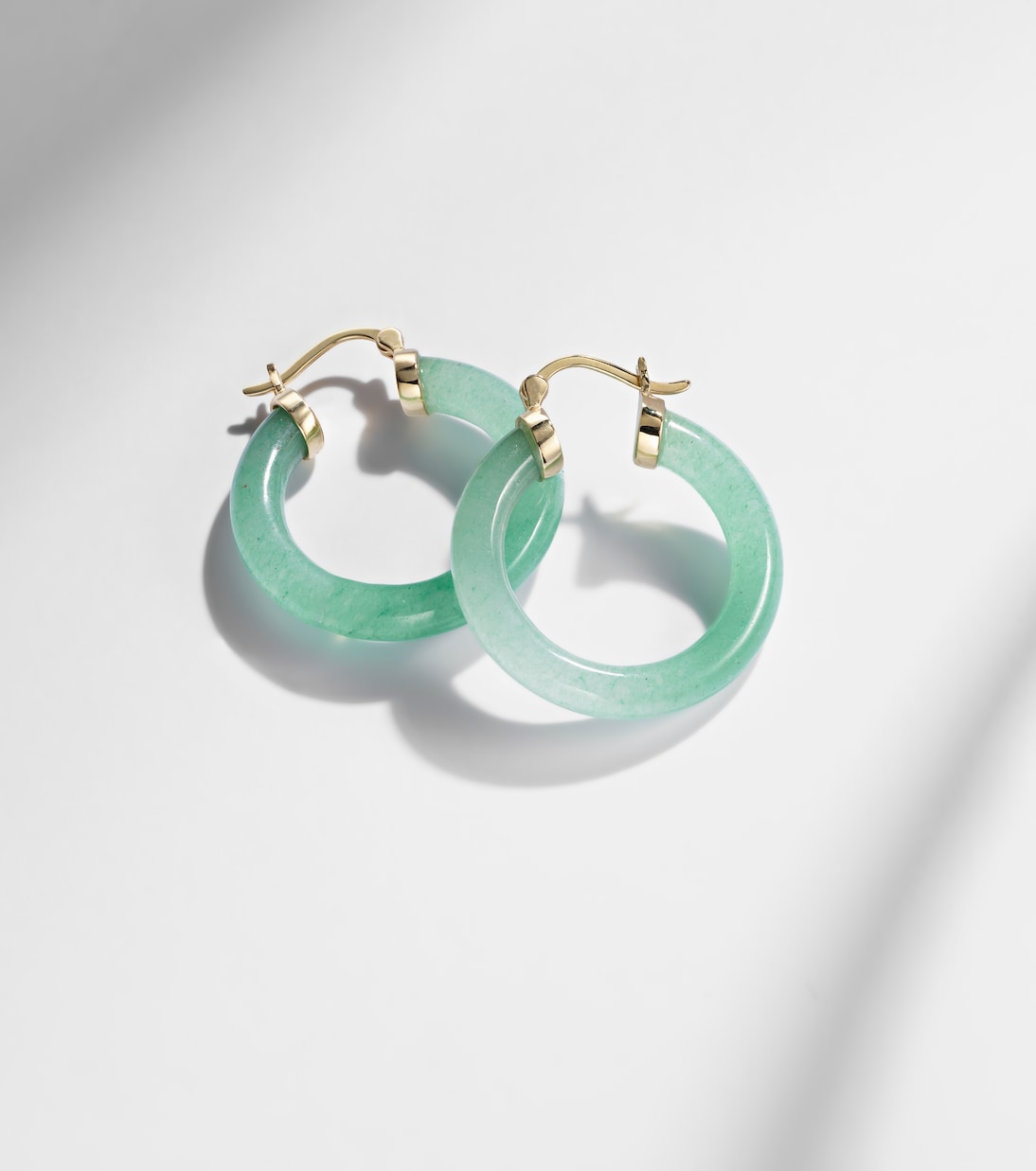 Boucles d’oreilles en or 14 ct et jade | Mateo