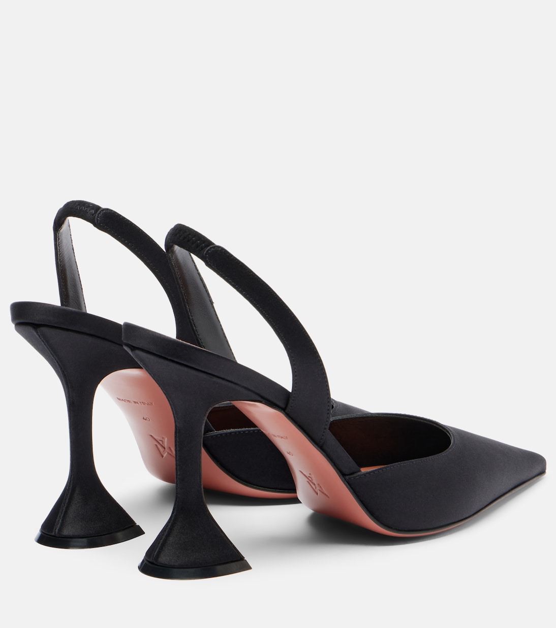 Pumps slingback Holli 95 in raso | Amina Muaddi