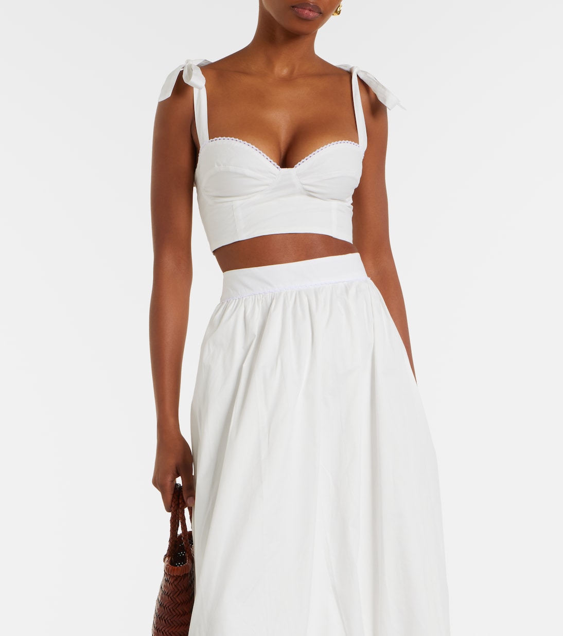 Top crop Alba in popeline di cotone | Bananhot