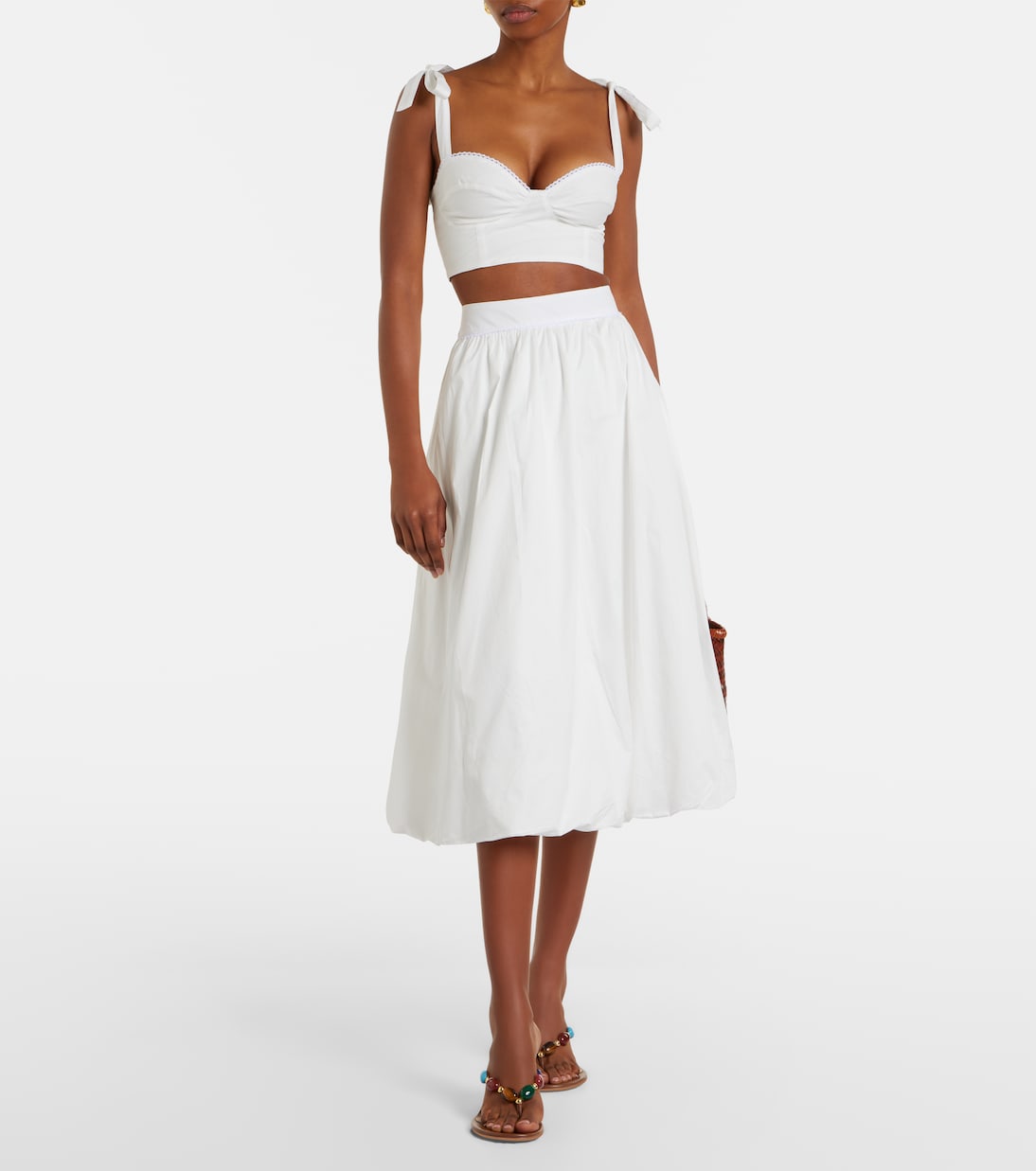 Top crop Alba in popeline di cotone | Bananhot