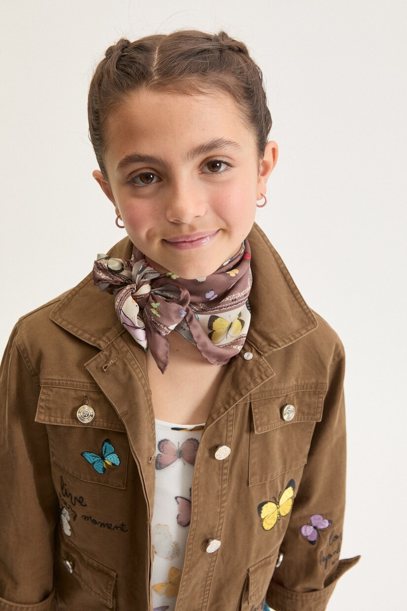 Embroidered denim jacket | Monnalisa