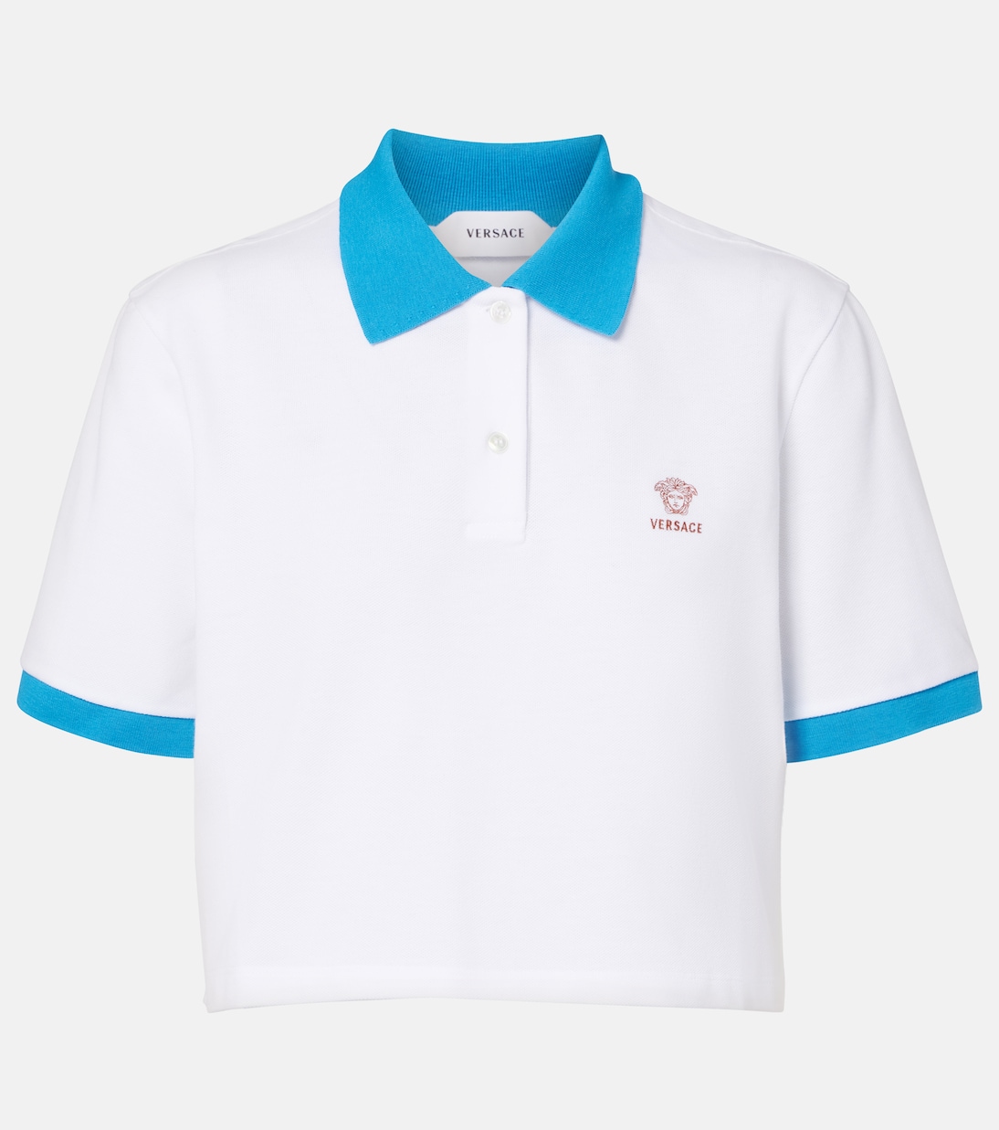 Besticktes Polohemd aus Baumwoll-Piqué  | Versace