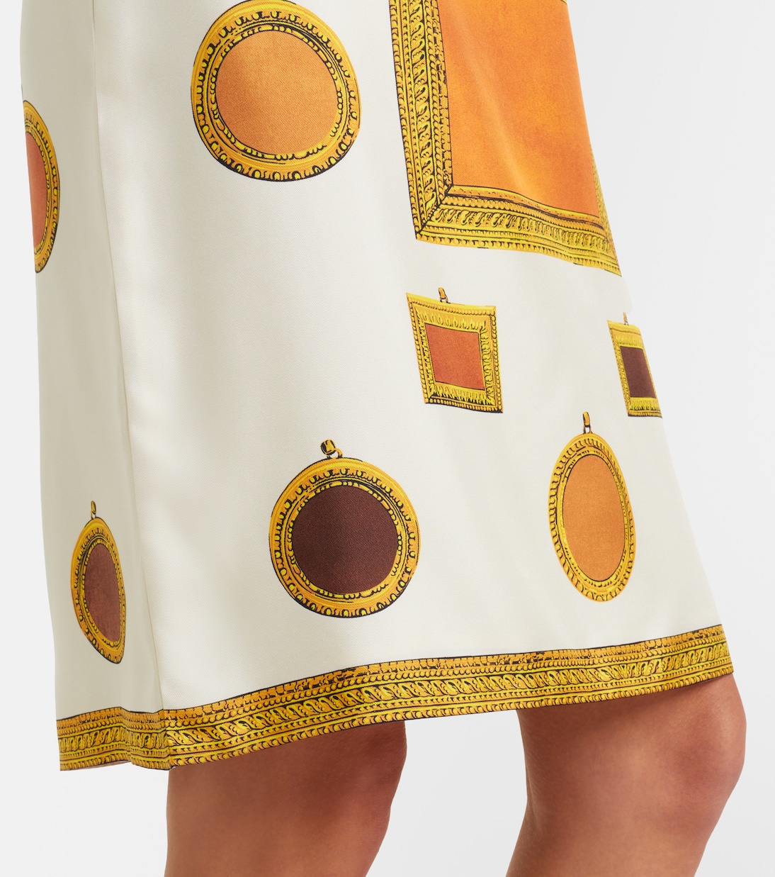 Printed silk twill pencil skirt | Versace