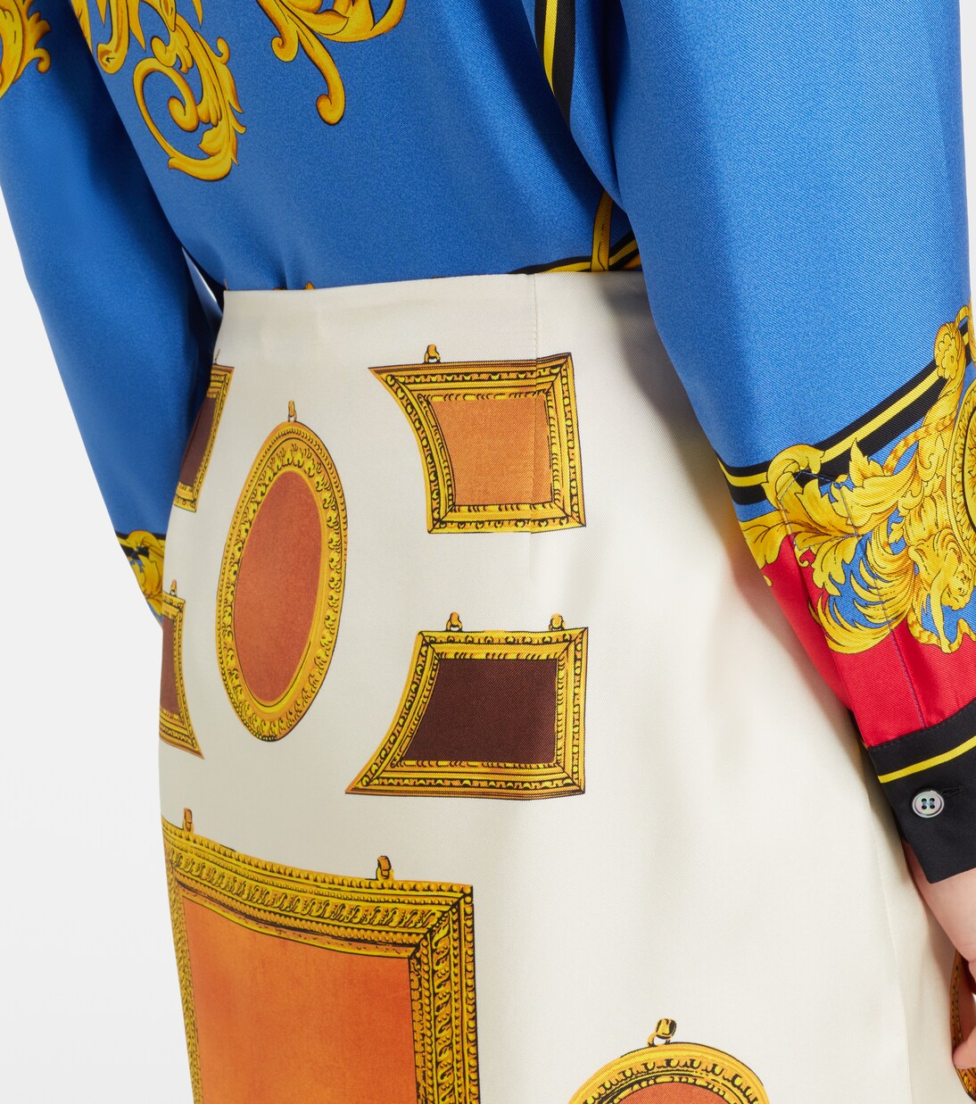 Printed silk twill pencil skirt | Versace