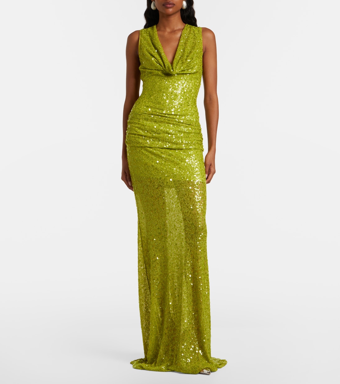 Mit Pailletten drapierte Robe | David Koma