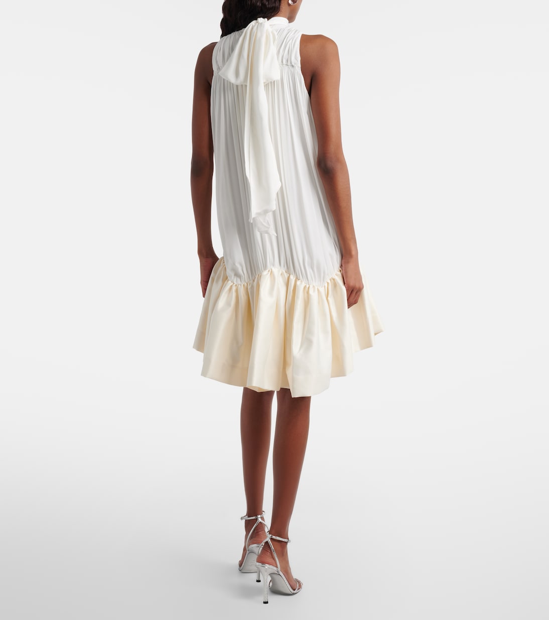 Bridal tie-neck draped minidress | Rotate