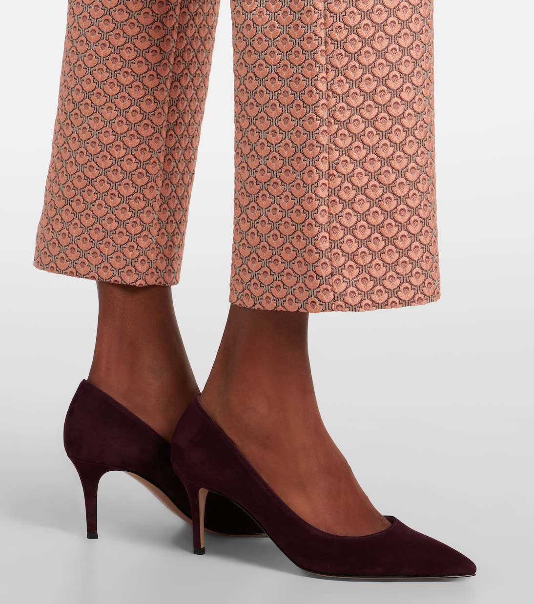 24/7 floral jacquard straight pants | La DoubleJ