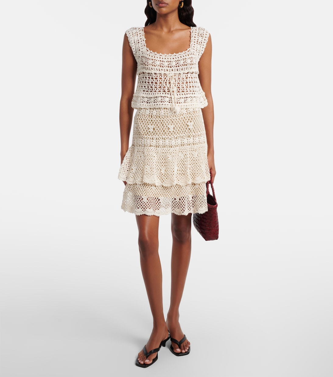 Florence crochet cotton miniskirt | Anna Kosturova